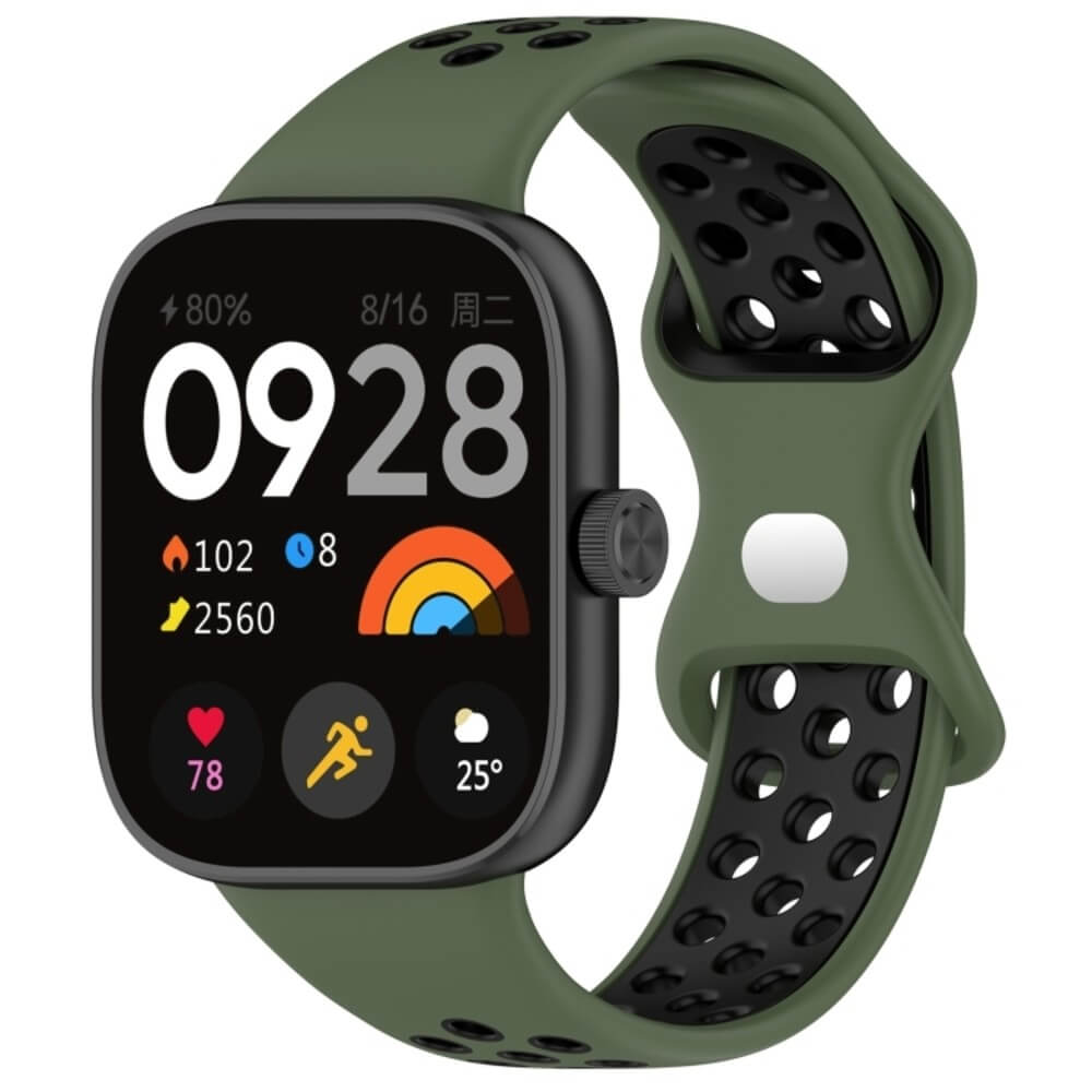 DUAL COLOR ΛΟΥΡΑΚΙ ΣΙΛΙΚΟΝΗΣ ΓΙΑ REDMI WATCH 4/5/XIAOMI 8 PRO ΛΑΔΙ/ΜΑΥΡΟ