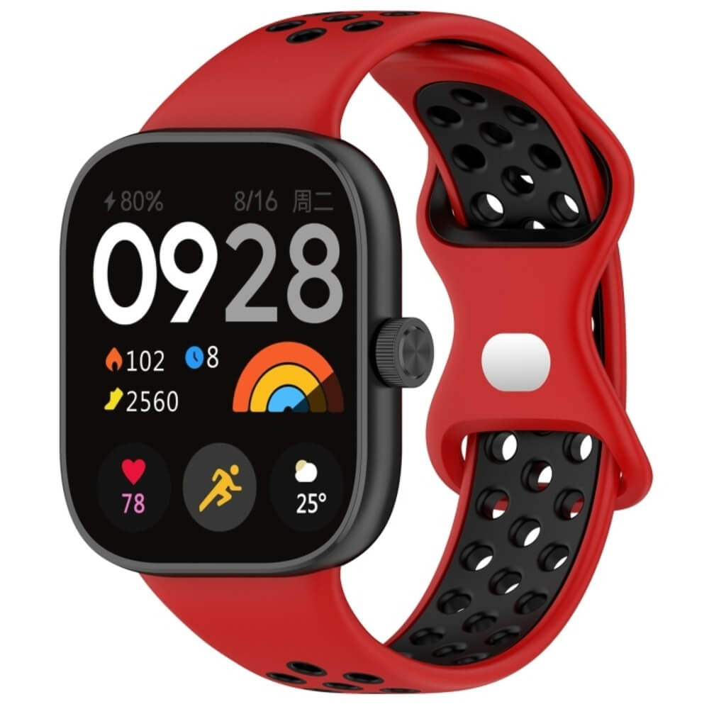 DUAL COLOR ΛΟΥΡΑΚΙ ΣΙΛΙΚΟΝΗΣ ΓΙΑ REDMI WATCH 4/5/XIAOMI 8 PRO ΚΟΚΚΙΝΟ/ΜΑΥΡΟ