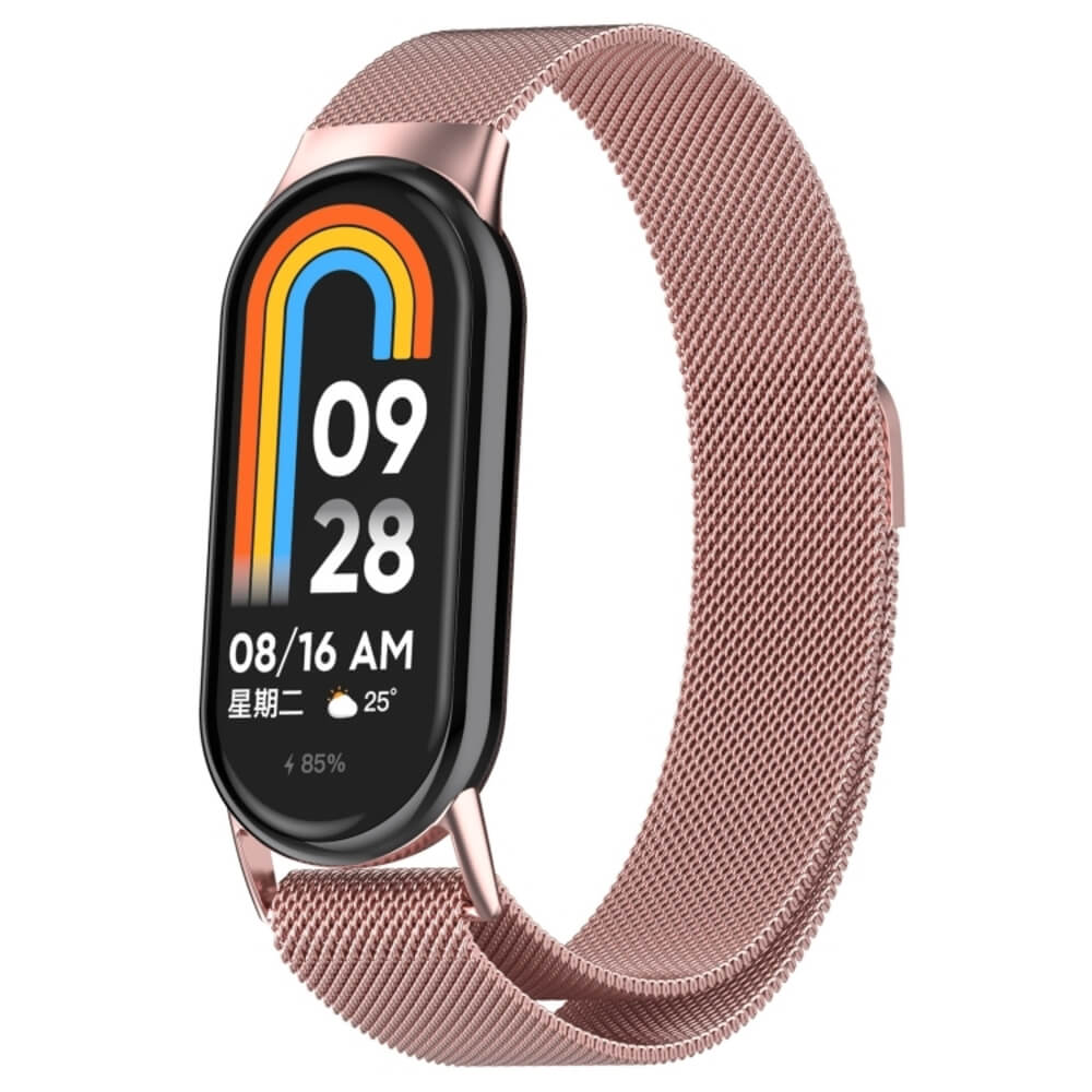 ΛΟΥΡΑΚΙ MILANESE ΑΠΟ ΑΝΟΞΕΙΔΩΤΟ ΑΤΣΑΛΙ ΡΟΖ SMART BAND 8 / SMART BAND 9 / SMART BAND 10 