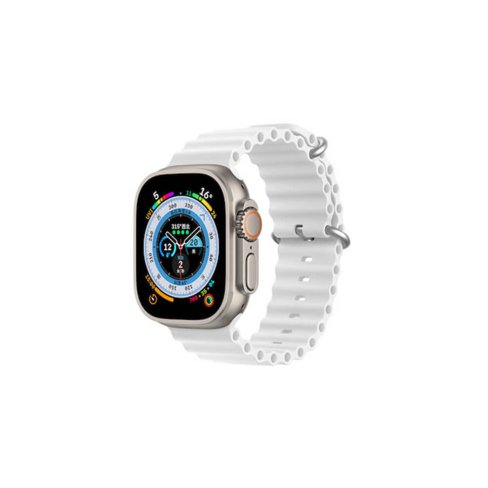 OCEANWAVE VERSION ΛΟΥΡΑΚΙ ΣΙΛΙΚΟΝΗΣ ΛΕΥΚΟ APPLE WATCH 42/44/45mm