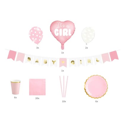 Σετ διακόσμησης baby shower its a girl 49 τεμαχίων