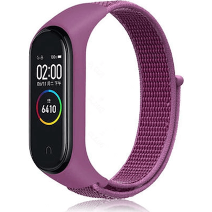 Λουράκι υφασμάτινο mi band 3/4/5/6/6 μωβ
