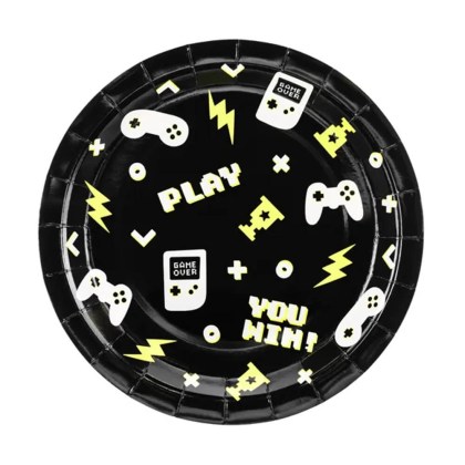 Χάρτινα πιατάκια για πάρτυ gaming 23x23 cm